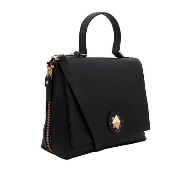 $395 KATE SPADE NEW YORK VARICK STREET ABBIE SATCHEL BAG BLACK - Picture 1 of 7